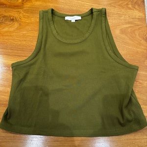 Ann Taylor Olive green Rayon and spandex tank top NWOT
